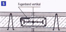 Vertikale Bodenfuge mit Fugenband vertikal